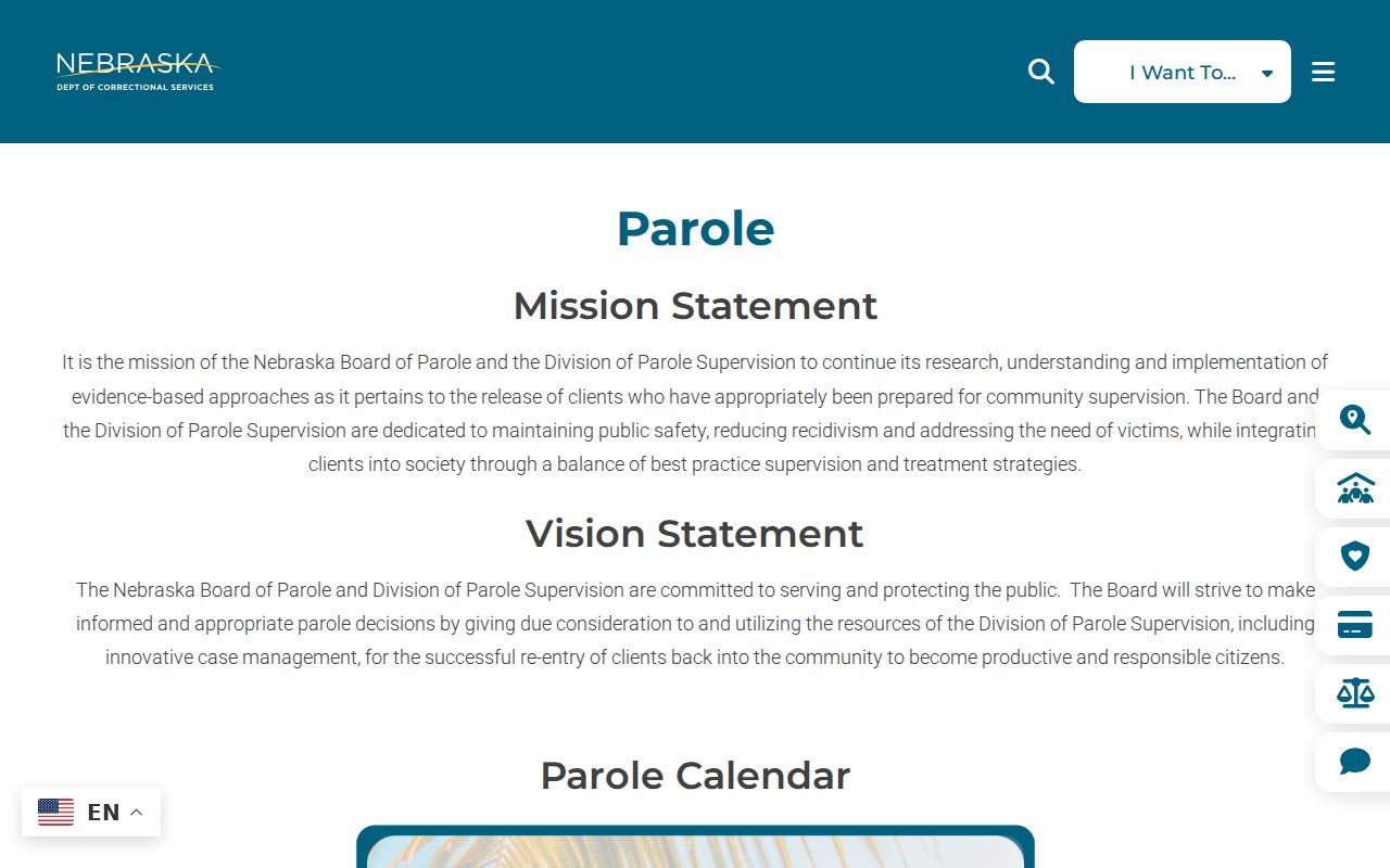Cedar County criminal supervision and Nebraska parole information