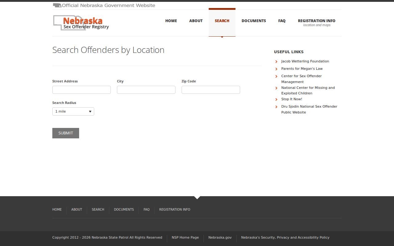 Cedar County sex offender address radius lookup
