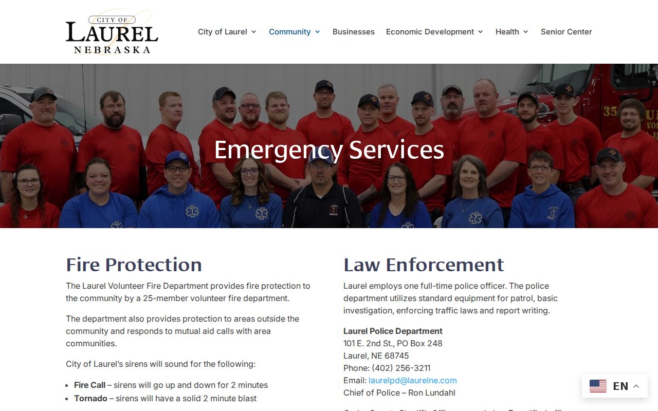 Laurel criminal records and Cedar County public safety police contact