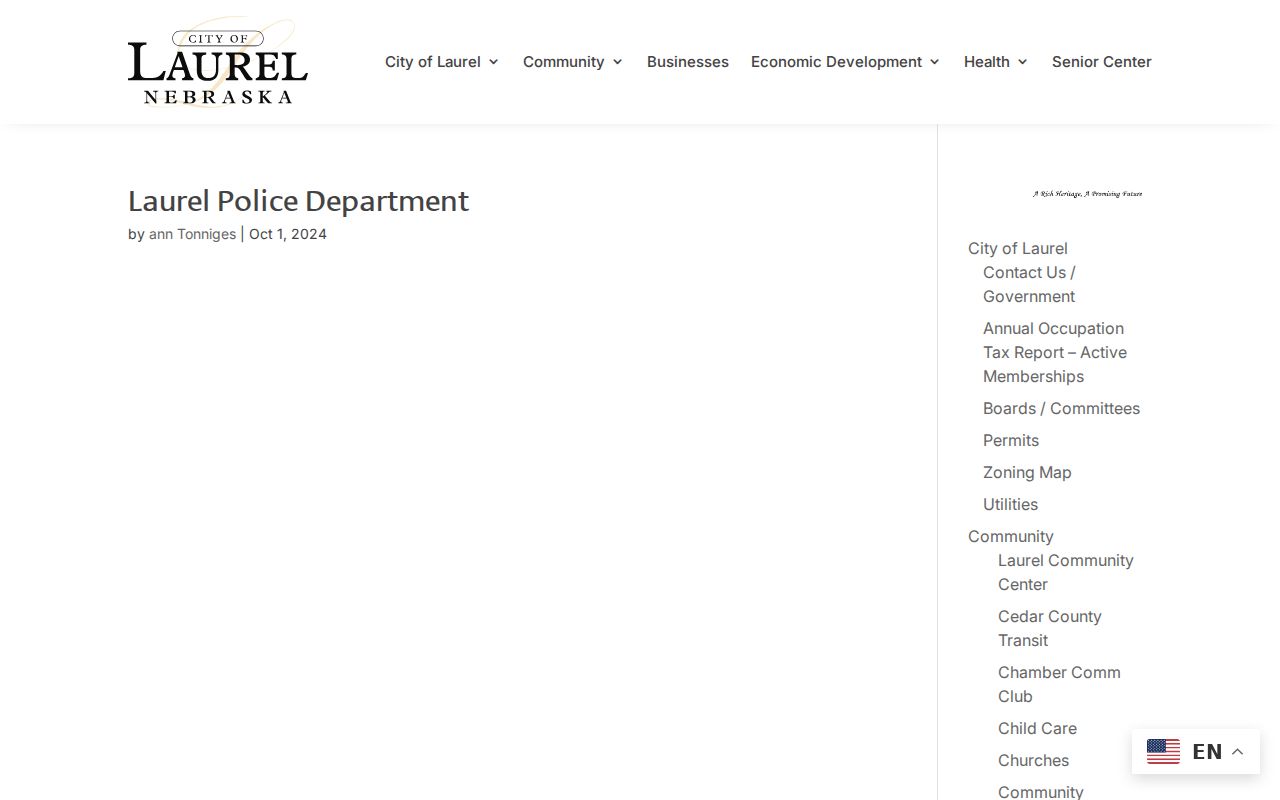 Laurel criminal records and Cedar County Police Department contact page